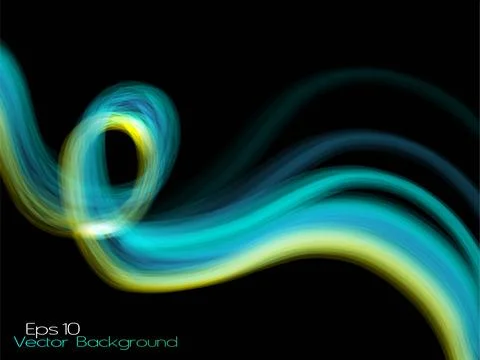 Abstract colorful wave background isolated on black and copy space Stock Illustration