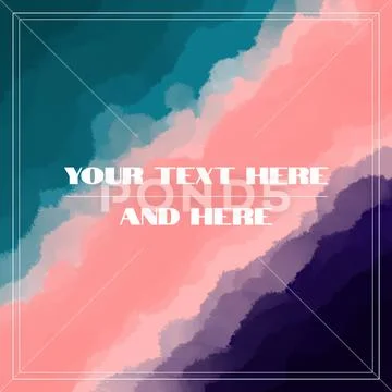 Abstract colorful wave cloudy background with text PSD Template