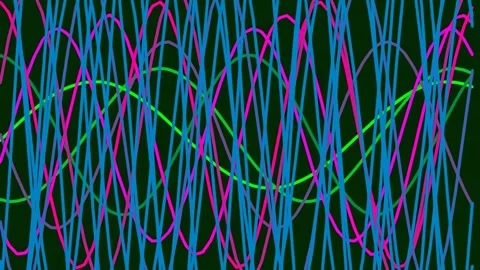 Abstract colorful wave lines flowing animation loop background design Stock Footage 341059028