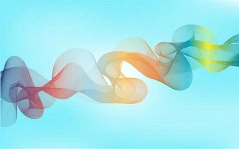 Abstract colorful wave. Lines in shape of wave. Abstract colorful wallpaper. Stock Illustration