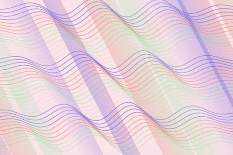 Abstract colorful wave lines on a soft pastel background Stock Illustration