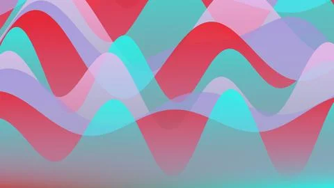 Abstract Colorful Wave Pattern Background with Vibrant Overlapping Transluc.. Stock Illustration
