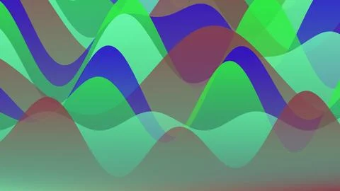Abstract colorful wave pattern background with overlapping translucent gree.. Stock Illustration