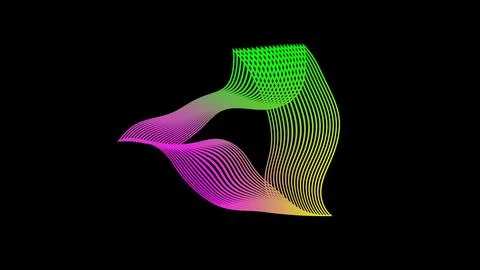 Abstract colorful wave pattern on black background. Illustrazione stock
