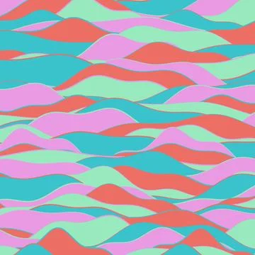 Abstract colorful wave pattern design with pink coral blue green orange 스톡 일러스트