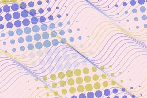Abstract colorful wave pattern with dots and lines Stock Illustration