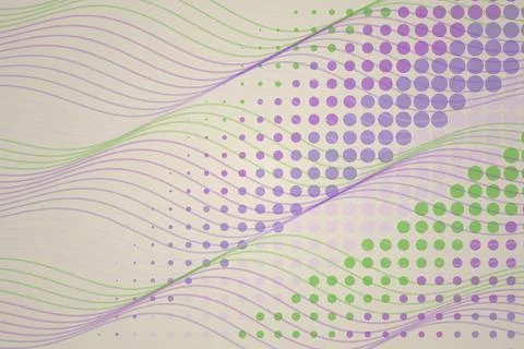 Abstract colorful wave patterns with dots and flowing lines Stock Photos