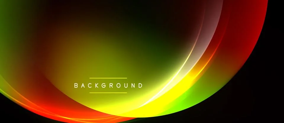 Abstract colorful waves blend, creating vibrant background. Smooth gradients Ilustración de archivo