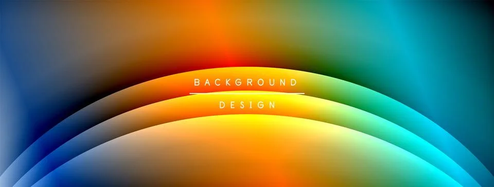 Abstract colorful waves create dynamic background. Smooth gradients blend orange Illustrazione stock