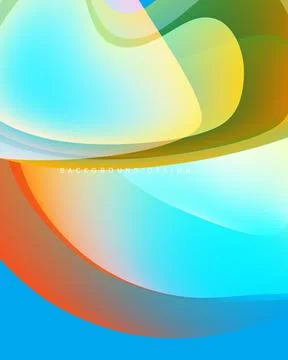 Abstract colorful waves create smooth background. Bright hues blend, forming Illustrazione stock
