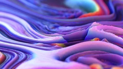 Abstract Colorful Waves in Digital Liquid Art with Vivid Rainbow Swirls and.. 動画素材 341781471