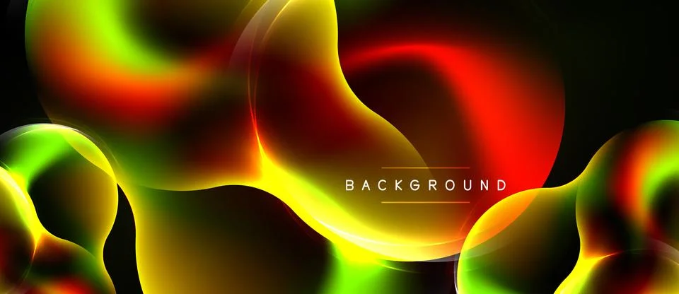 Abstract colorful waves, dynamic light effects. Smooth gradients create vibra Stock Illustration