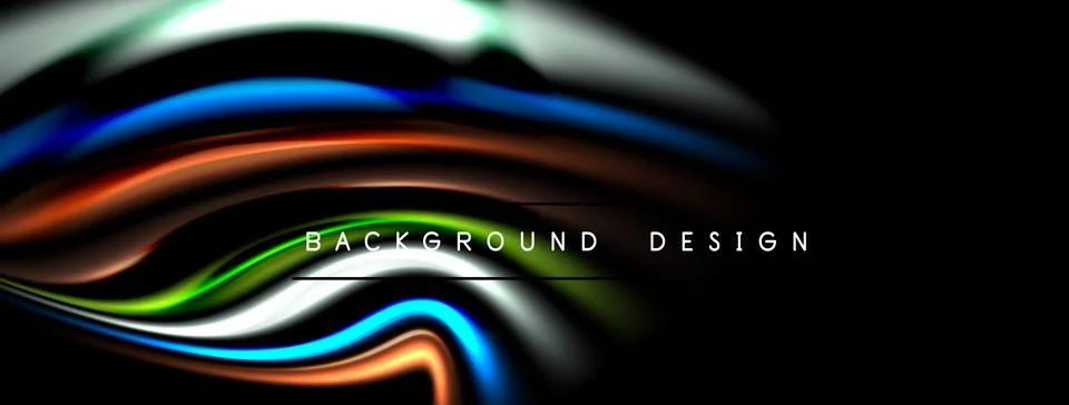 Abstract colorful waves form dynamic background. Smooth lines create modern Stockillustratie