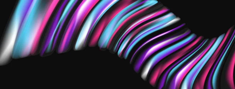 Abstract colorful waves form dynamic pattern. Smooth gradients create flowing Stock Illustration