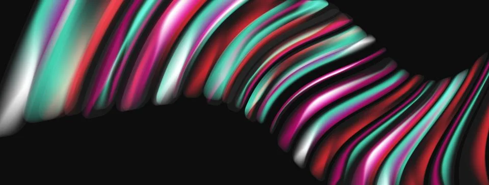 Abstract colorful waves form dynamic pattern. Smooth gradients create flowing 스톡 일러스트