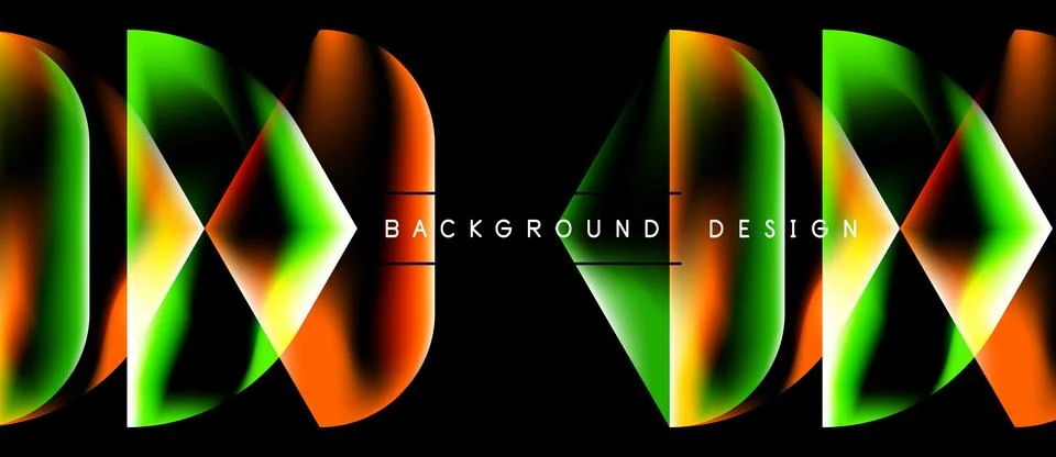 Abstract colorful waves form dynamic pattern. Black background emphasizes Stock Illustration
