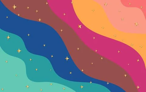 Abstract, colorful waves Stock Illustration