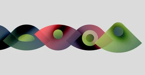 Abstract colorful waves overlap, creating dynamic visual pattern. Soft gradients Illustrazione stock