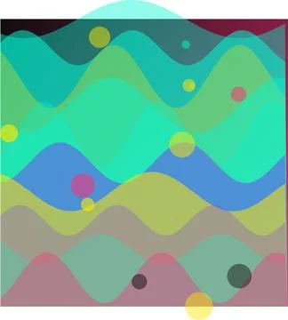 Abstract Colorful Wavy Background - Dynamic Geometric Fluid Lines with Dots Stock Illustration