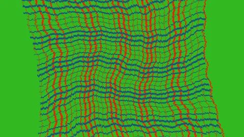Abstract colorful wavy grid pattern on green background Illustrazione stock