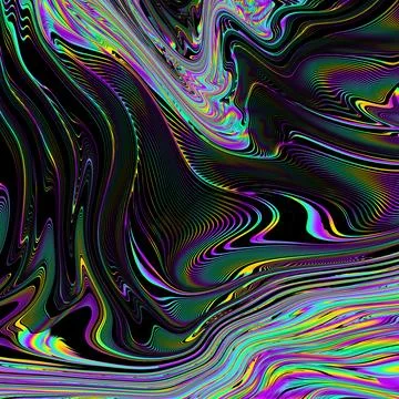 Abstract colorful wavy groovy psychedelic background Stock Illustration