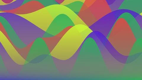 Abstract Colorful Wavy Layers Background with Overlapping Transparent Gradi.. Ilustración de archivo