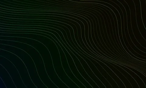 Abstract colorful wavy line pattern on dark black background. smooth color.	 Иллюстрация
