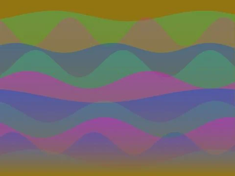 Abstract colorful wavy lines background with translucent overlapping fluid .. Stock Illustration