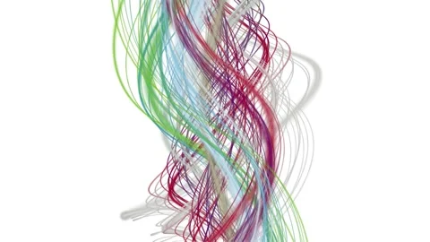 Abstract colorful wavy lines isolated on white background Stock Footage 345167833