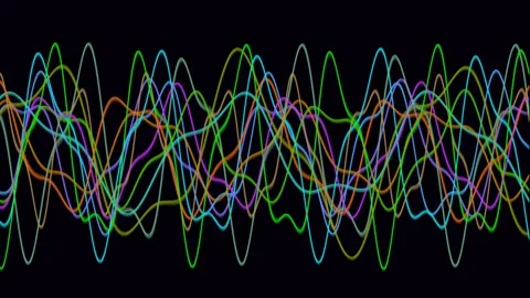 Abstract Colorful Wavy Lines Motion Graphic Stock Footage 340987076