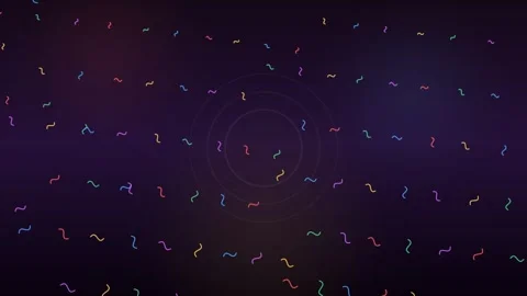 Abstract colorful wavy lines moving on dark purple background Stock Footage 337038809