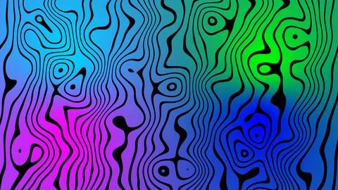 Abstract colorful wavy lines pattern with a gradient from purple to blue an.. Illustrazione stock