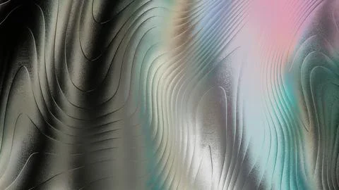 Abstract colorful wavy lines pattern with gray blue green and pink hues  de.. Stock Illustration