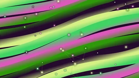 Abstract Colorful Wavy Lines with Plexus Animation Background Stock Footage 329593939