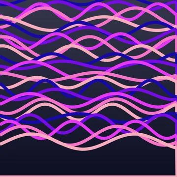Abstract colorful wavy pattern design with purple and blue tones on dark ba.. Stock Illustration