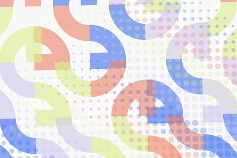 Abstract colorful wavy pattern with dots on a white background Stock Photos