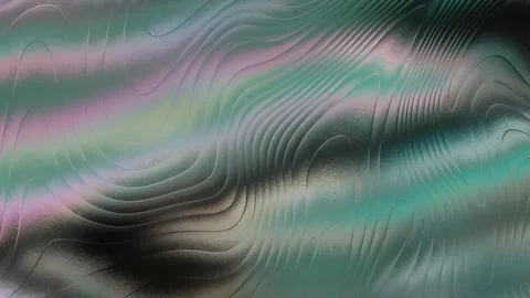 Abstract colorful wavy pattern with lines and curves in shades of green pin.. Illustrazione stock