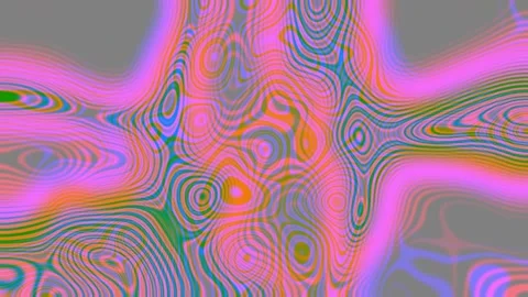 Abstract Colorful Wavy Pattern with Neon Elements and Fluid Art Effect Stock-Footage 338301964