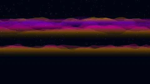 Abstract Colorful Wavy Patterns in Starry Space Background Ilustración de archivo