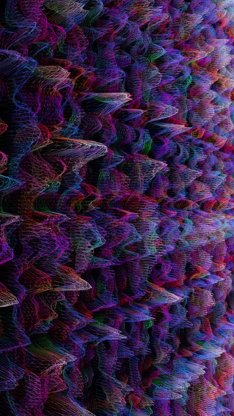 Abstract Colorful Wireframe Animation Loop of Geometric Patterns Stock Footage 284185846