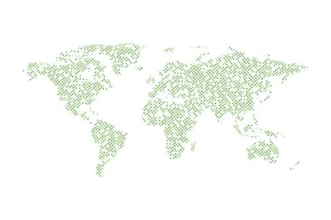 Abstract Colorful World Map with Circular Pattern Vector Design Ilustración de archivo