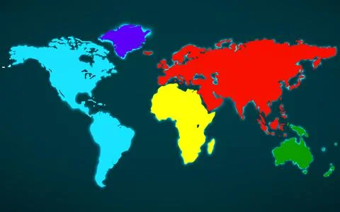 Abstract colorful world map. Technology image of globe. Graphic concept for y Illustrazione stock