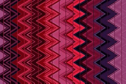 Abstract colorful zig zag pattern, shadows of red Stock Illustration