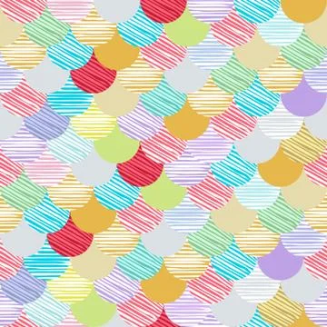 Abstract colorfull wave seamless pattern. the fabric. Scales vector Stock Illustration