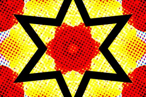 Abstract Colors and Patterns Star and Dots Stock Illustration