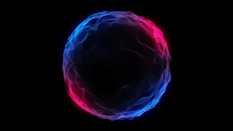 Abstract colors sci-fi sphere with particles. Technology network connection. Stock Footage 262237605