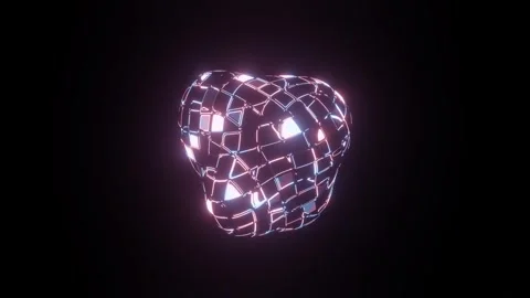 Abstract colors sci-fi sphere with particles. Technology network connection. Stock Footage 272591933
