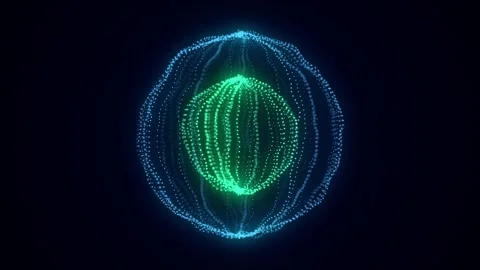 Abstract colors sci-fi sphere with particles. Technology network connection. Stock Footage 272597175