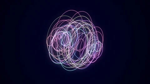 Abstract colors sci-fi sphere with particles. Technology network connection. Stock Footage 291954672