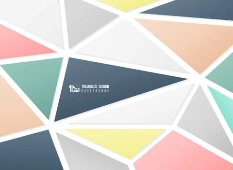 Abstract colors tech of triangles pattern design background. Stock Illustration